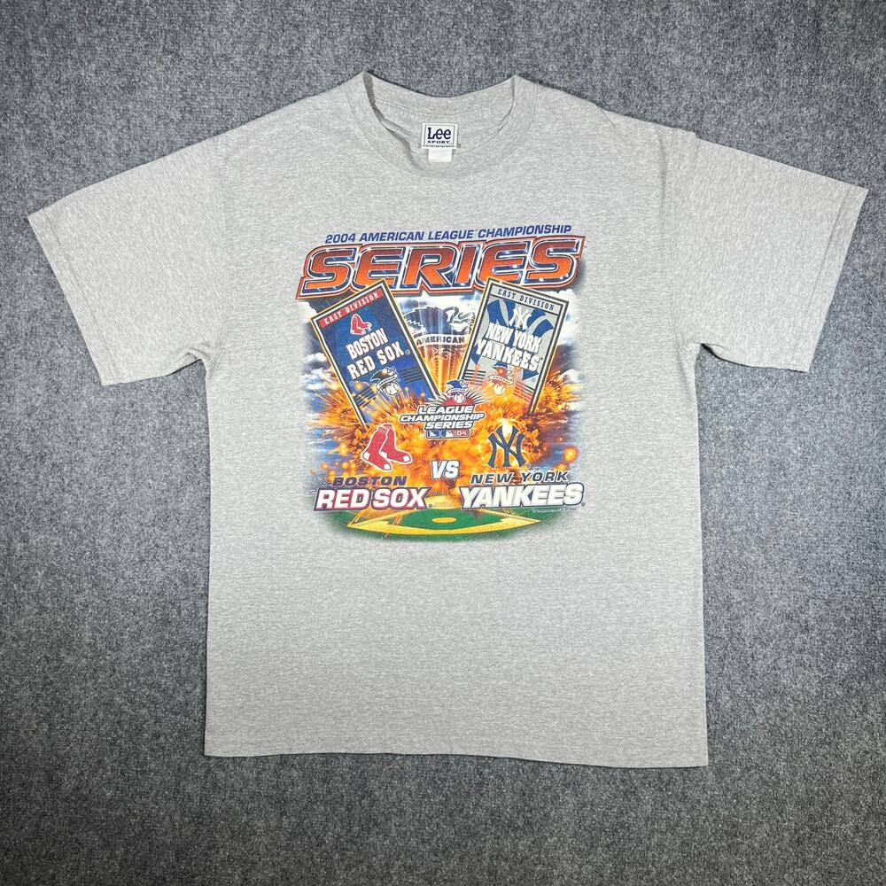 Y2K 2004 Red Sox Yankees ALCS Championship Series Lee Sport T-Shirt Large